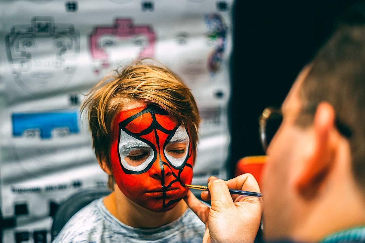 Face painted and ready for Halloween